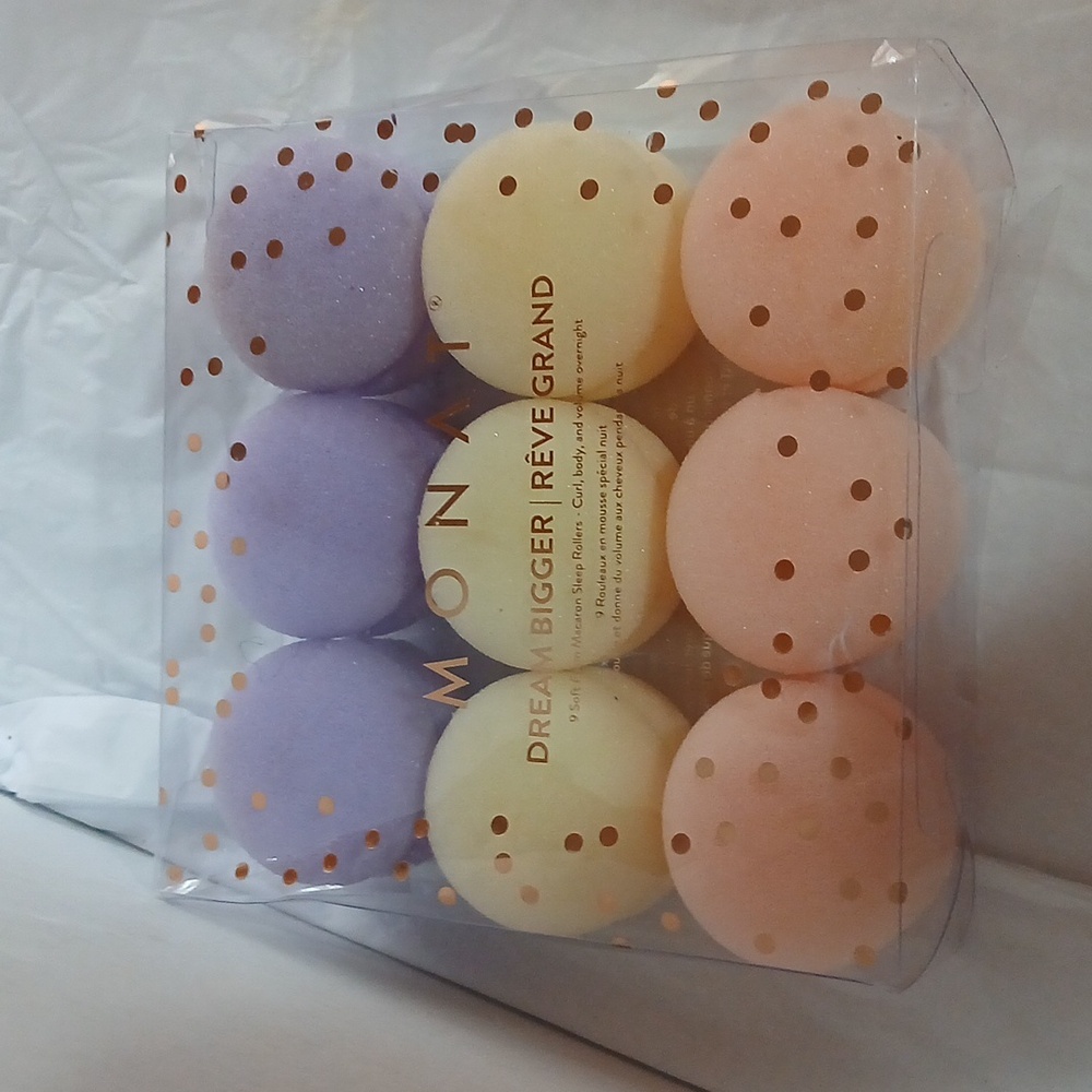 Monat 9 soft foam macaron sleep rollers curl body abd volume NWT